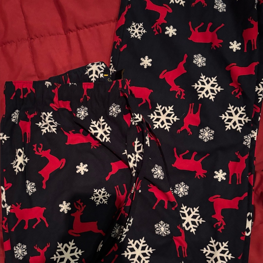 Pajama pants Christmas mens new size M polyester Club Room pockets navy - Picture 1 of 2